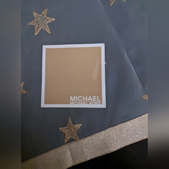 KORS Michael Kors Large Gold Metallic Leather Drawstring Laced Snap Tote 24 - Picture 6 of 11